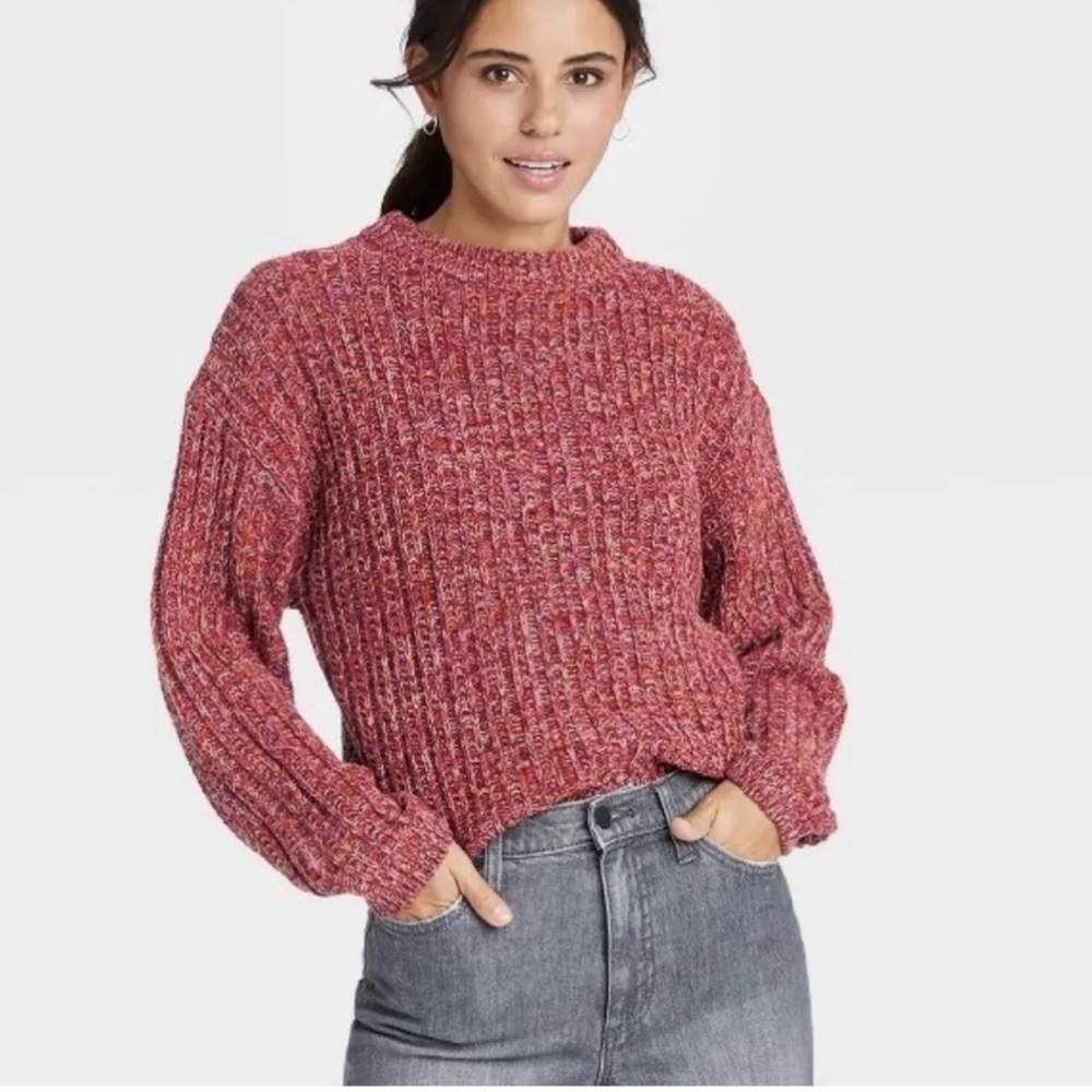 Universal Thread Women's Marled Red crewneck Sweater